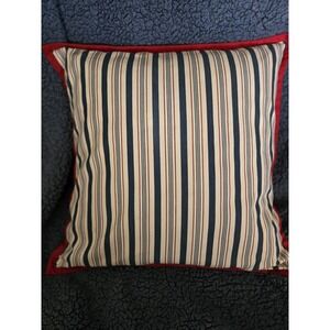 Ralph Lauren Cote D'azur Pillow Down Insert Red/Blue Striped Ticking Tie Back